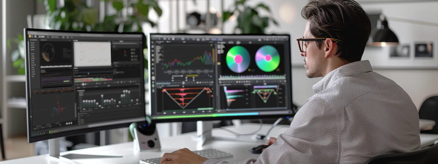 a person using specialized software to analyze the quality of backlinks on a computer screen.